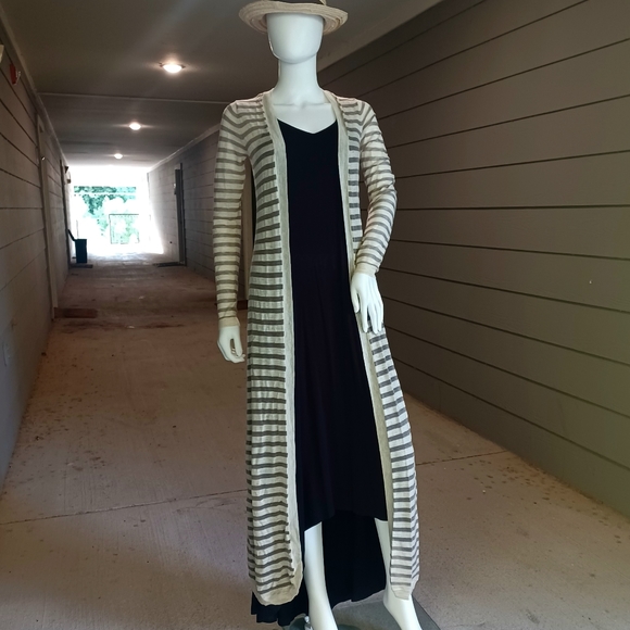 NWT Anthropologie Striped Wool Blend Open Front Duster Cardigan - Picture 4 of 11